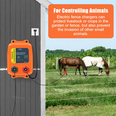 URYKEC PE2 mounted on a fence post demonstrating outdoor placement and visible safety color