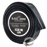 U.S. Pool Supply front view of hose with included clamp, shows ready-to-install convenience