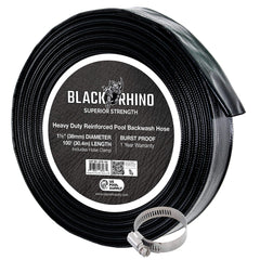 U.S. Pool Supply coiled hose front view showing durable construction and easy storage