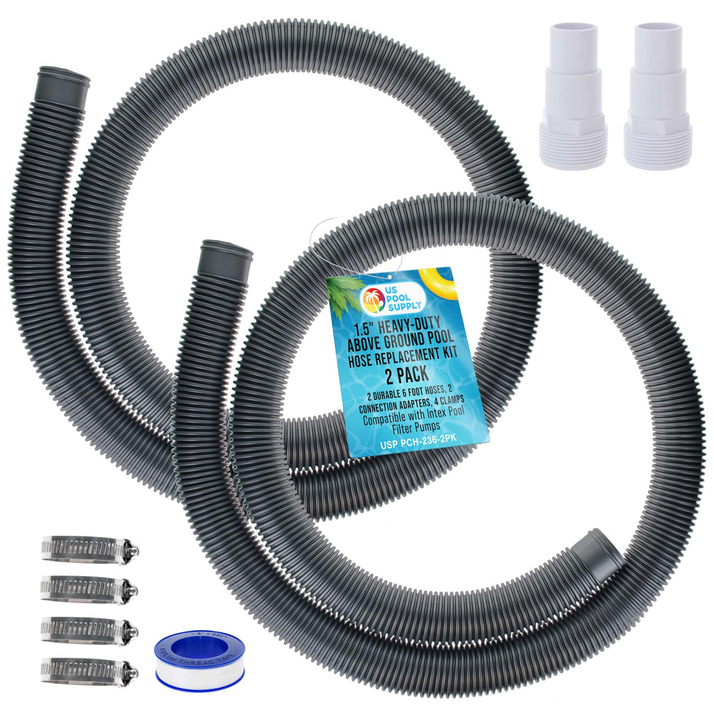 U.S. Pool Supply front view of hose kit showing complete contents and quick replacement benefit