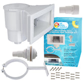 U.S. Pool Supply skimmer front view showing housing and faceplate for durable replacement
