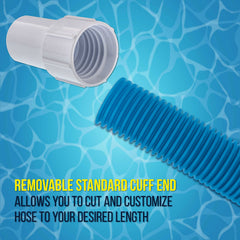 U.S. Pool Supply swivel cuff connection reducing kinks and improving rotation