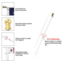 USA Flag Co. free-spin top detail demonstrating anti-wrap rotation benefit