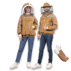 USKEEPERS front view brown jacket showing full coverage and ventilation benefit