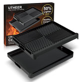 Utheer griddle front view showing full cooking surface and compact profile for versatile use