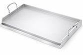 Utheer griddle front view showing full cooking surface and high sidewalls for capacity