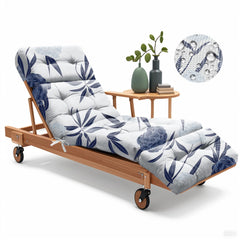 Uthem front view Blue Enchantress cushion on chaise showing color and design benefits