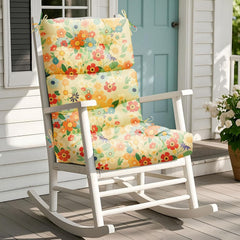 Uthem front view yellow daisy cushion showing bright outdoor appeal and comfort