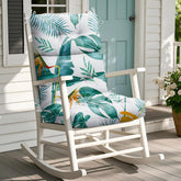 Uthem cushion front view with leaf print showing stylish outdoor comfort
