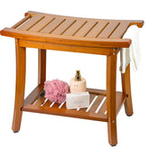 Utoplike bamboo bench front view showing sturdy seat and neat design