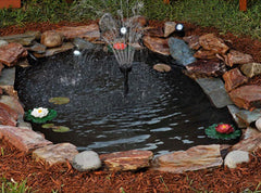 UWIOFF installed pond in backyard illustrating easy shaping and clean water benefit