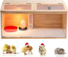 UYDJKLS front view of wooden brooder box showing sturdy construction and clear panel for easy monitoring