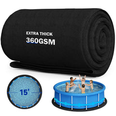 Uyittour front packaging showing 15ft round pad and easy-install benefit