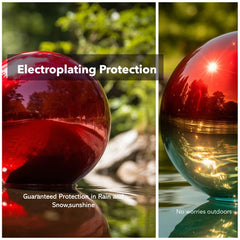 v2croft globe floating in pond showcasing water reflection and color pop