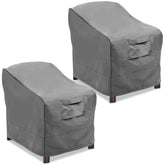 Vailge front view showing full cover protecting a patio chair, weatherproof benefit