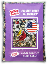 Valley Farms front of bag showing mix and branding, attracts backyard birds