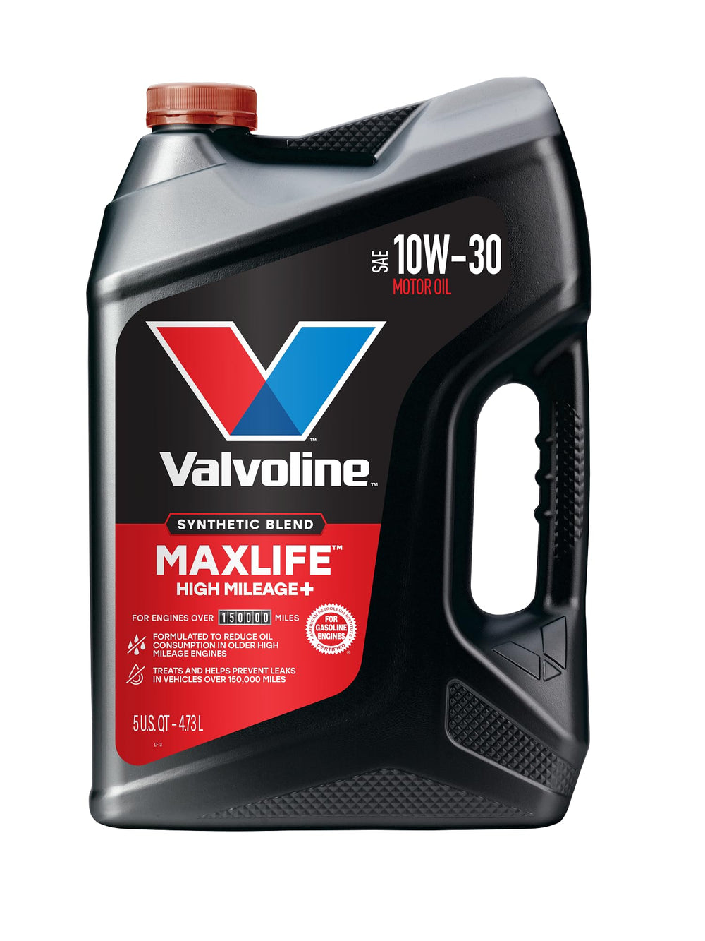 Valvoline MaxLife front packaging showing product benefits and quick ID