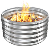VAMFUTRE front view showing full fire pit ring and contained fire benefits