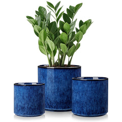vancasso blue planters front view showing elegant finish and clean lines benefit aesthetic upgrade