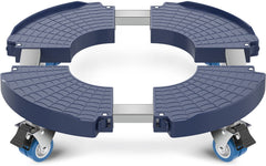 VANCASTLE front view of adjustable plant caddy showing stable base and wheels