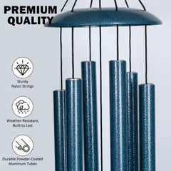 Vanquer wind chimes hanging on patio creating relaxing ambient sound and decor