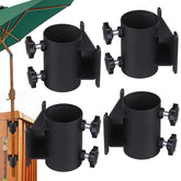 VANROUG front view of umbrella holder showing sturdy clamp and finish for secure mounting