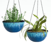 Vanslogreen front view showing blue flow glaze and sleek finish for stylish decor