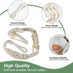 Vanslogreen macrame hanger full view demonstrating secure suspension benefit