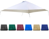 Vantco front view beige canopy showing full 13x13 coverage and improved shade