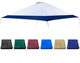 Vantco navy blue canopy front view showing full fit and shade benefit