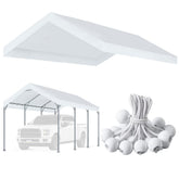 Vanteriam front view of 12x20 white replacement top showing full coverage and protection