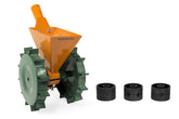 VAROMORUS seeder front view showing compact planting frame and benefits
