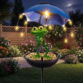 Vbioa frog feeder front view showing decorative appeal and practical bowl