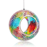 VCUTEKA front view mosaic feeder showing colorful glass and hanging loop for curb appeal