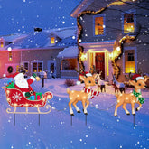VCUTEKA front view of Santa sleigh signs shows festive curb appeal