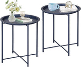 VECELO front view blue side table showing compact practical design