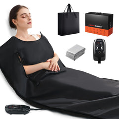 Veloqore blanket front view showing full-size spa surface and even heating benefit