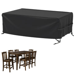 Velway front view showing full rectangle cover protecting patio set