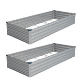 Vengarus front view of two silver planter boxes showing full kit and scale