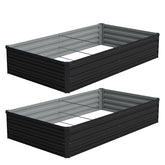 Vengarus front view black galvanized planter showing sturdy structure and neat finish