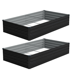 Vengarus front view black galvanized planter showing sturdy structure and neat finish