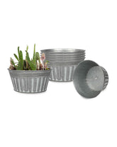 vensovo front view of six 8-inch metal planters showing coordinated styling and durability