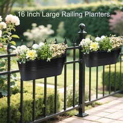 Venyat detachable hook detail securing planter to rail, allows easy mounting