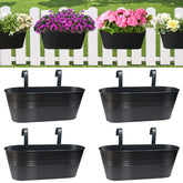 Venyat front view railing planter showing full length and shape, increases planting space