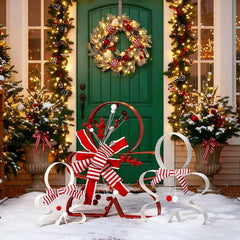 Vercraft front view of three gingerbread men set showing festive curb appeal