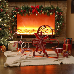Vercraft porch scene with trio in use adding whimsical holiday curb appeal