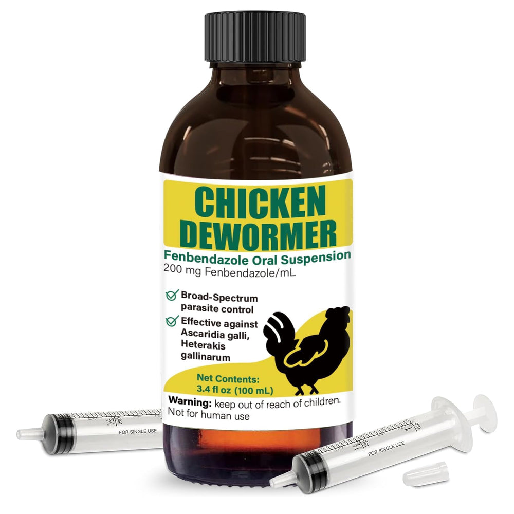 VetaSure front bottle 100ml showing clear fenbendazole formula and easy-grip cap for accurate dosing