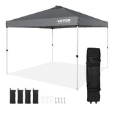 VEVOR front view of 10x10 canopy showing full coverage and quick shelter