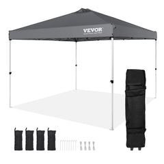 VEVOR front view of 10x10 canopy showing full coverage and quick shelter