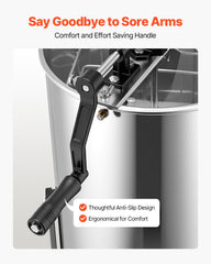 VEVOR ergonomic crank and anti-slip handle for comfortable manual spinning